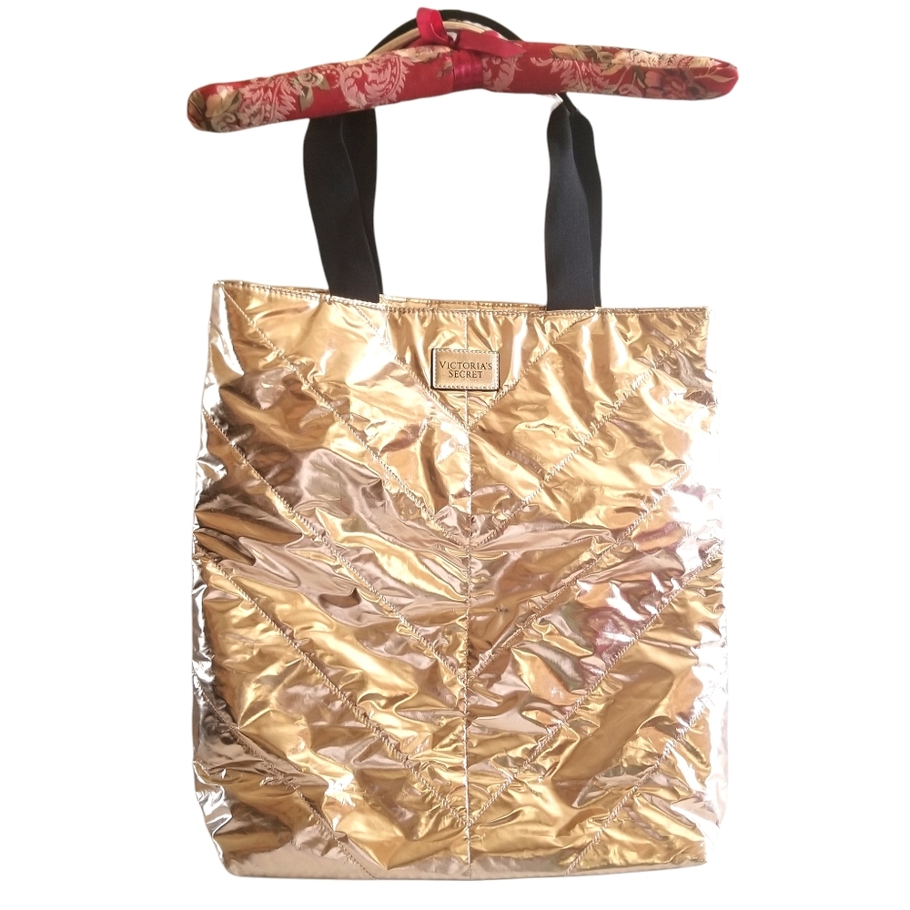 Victoria's Secret Rose Gold Puffer Tote/Shoulder Bag